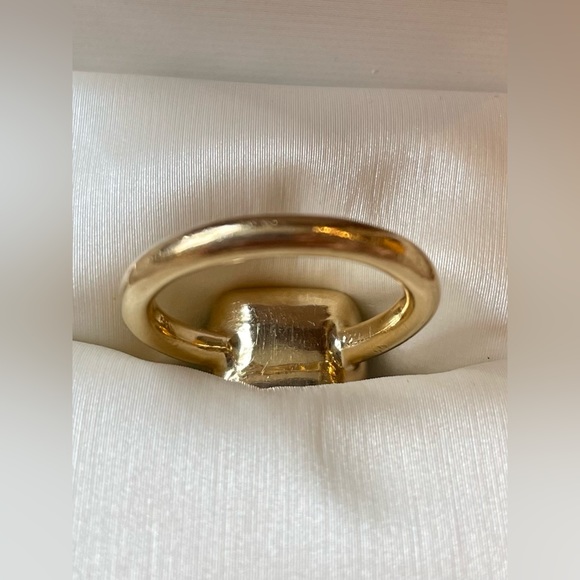 18K RING W/4 CARAT BEZEL CHOCOLATE SAPPHIRE SIZE 5 - Picture 6 of 10